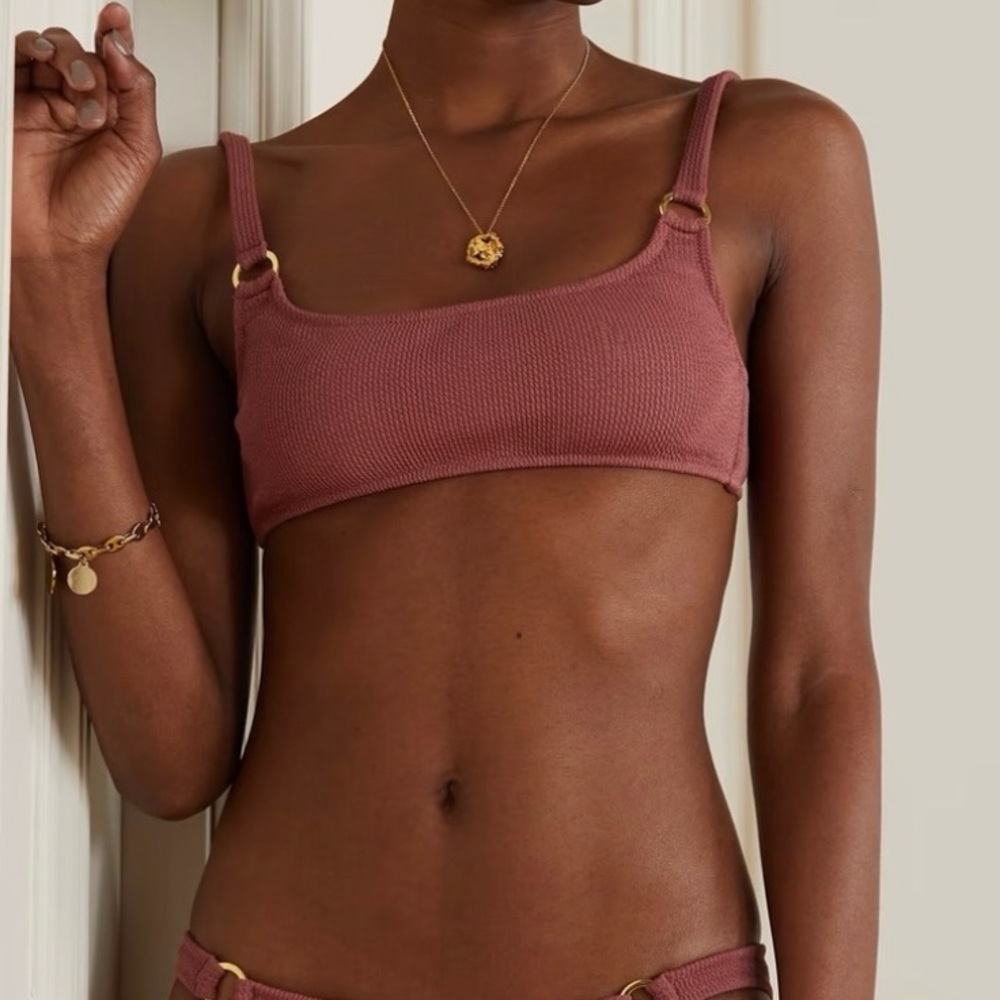 Melissa Odabash sz 2 (38) Bari Swim Top Bikini Textured in Mocha Ridges